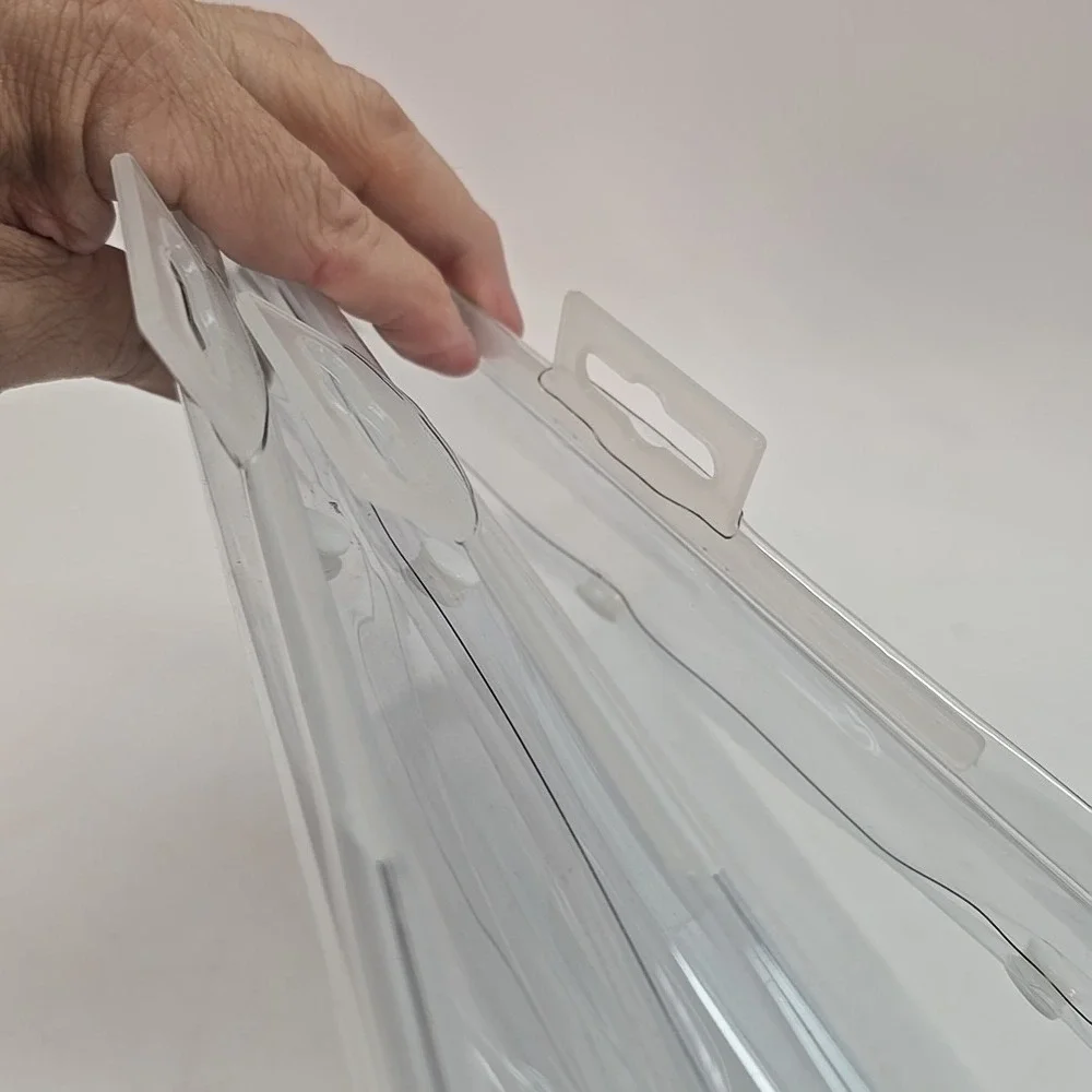3 PCS. CLEAR PLASTIC STORAGE BAGS SNAP CLOSURE‎ HANGING TAB 13
